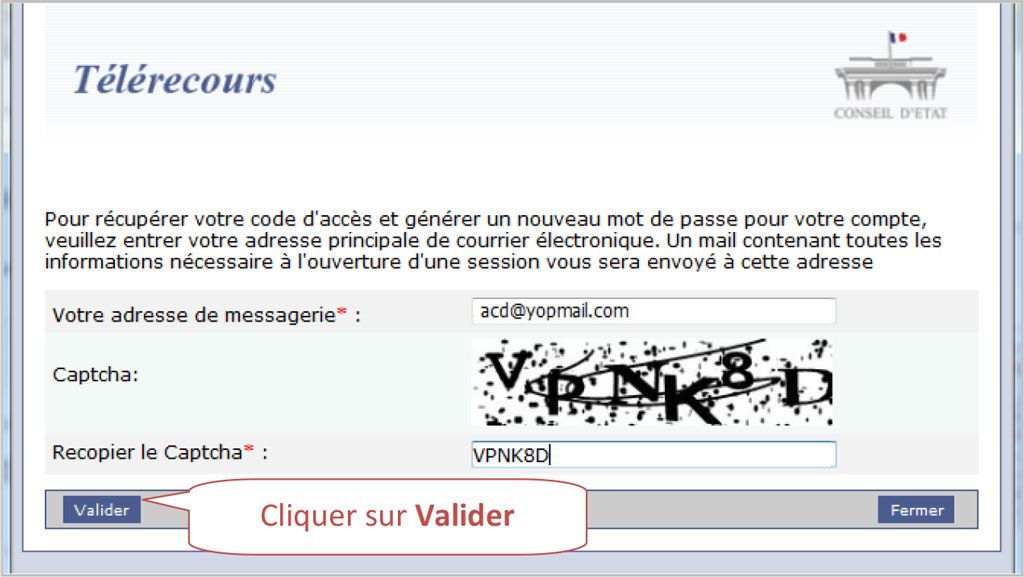 Cliquer sur valider