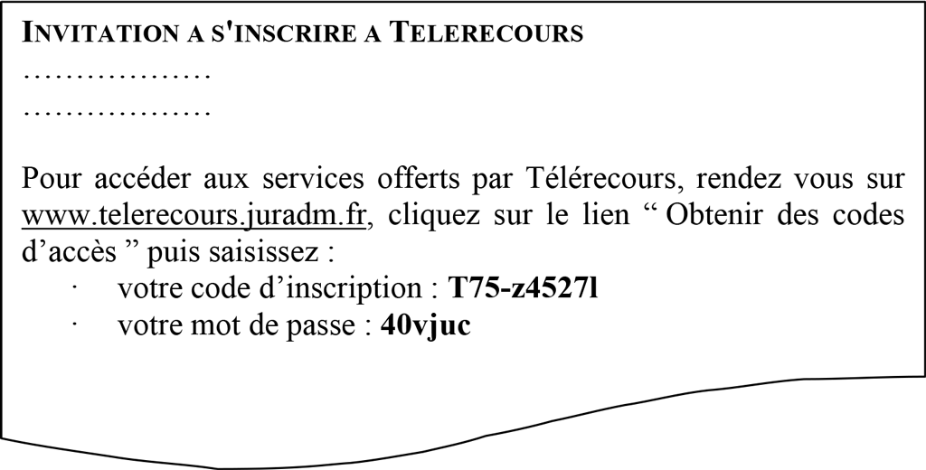 Invitation à s'inscrire à Télérecours